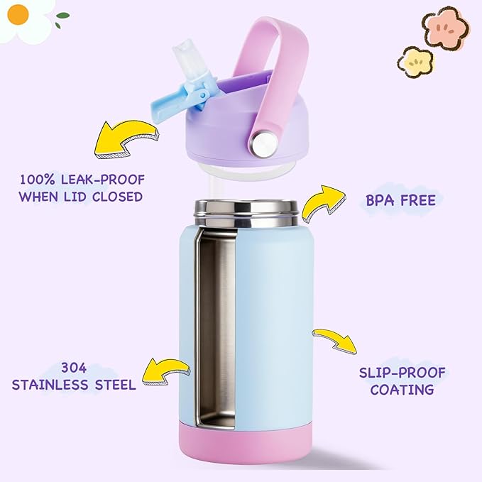 Kerilyn 12oz Water Bottle 2 Pack, Stainless Steel Insulated Water Bottle Bulk - Image 3