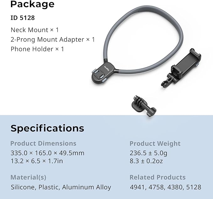 SMALLRIG Magnetic Neck Mount for Action Cameras & Phones, Comfortable POV - Image 8