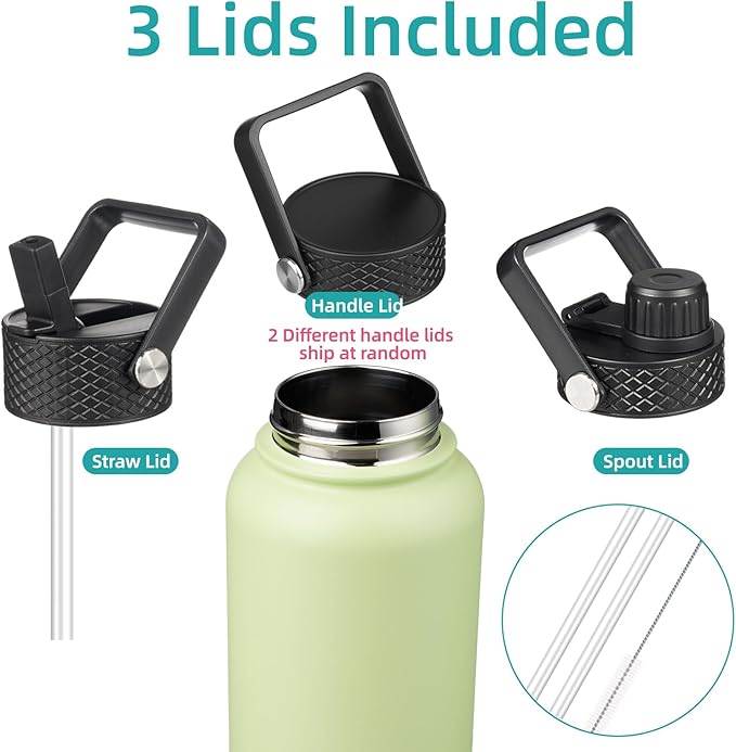 Konokyo 32 oz Insulated Water Bottle Stainless Steel Sport Bottles - Image 3