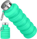 Collapsible Water Bottle, 16oz Portable Reusable Silicone Water Bottle by HOME