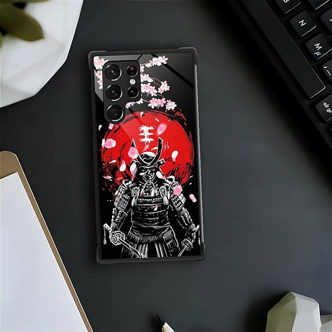 for Samsung Galaxy S23 Ultra Case, Sakura Japanese Samurai Pattern Graphic - Image 3