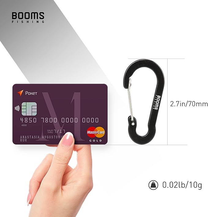 Booms Fishing CC5 Multi-Use Carabiner Clips, 10 Pack 2.7" Small Caribeener Clips - Image 6