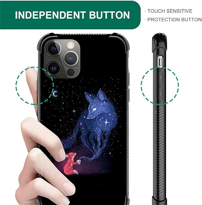 for iPhone 11 Pro Max Case, Galaxy Fox Wolf Pattern Graphic Design Girl Boy - Image 6