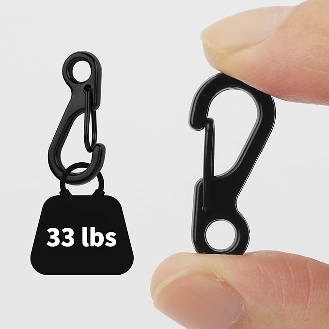 SWATOM Small Mini Carabiner Clip Tiny Spring Snap Hook Keychains Micro - Image 5