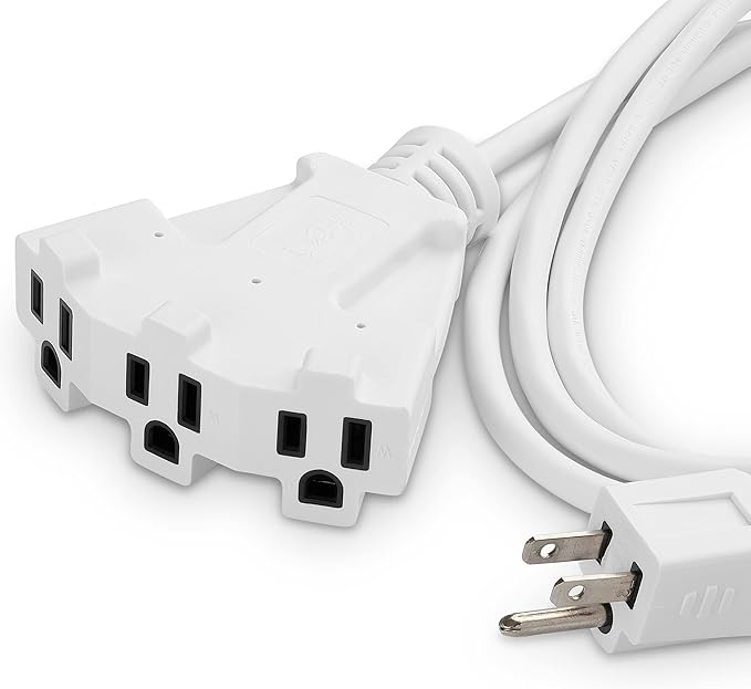 Holiday Lighting Outlet 6-Foot White Extension Cord, 3-Prong Indoor & Outdoor - Image 2