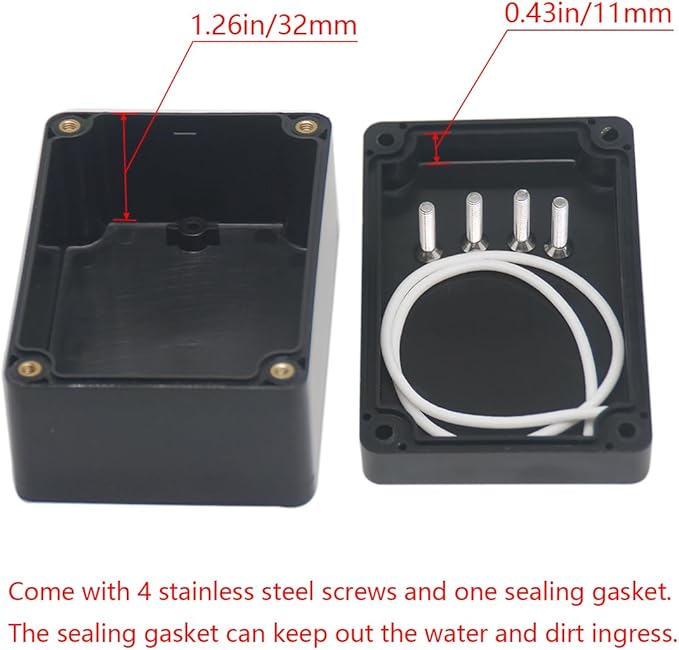 2 Pack Project Box Waterproof Plastic Junction Box ABS IP65 Electronic Project - Image 4