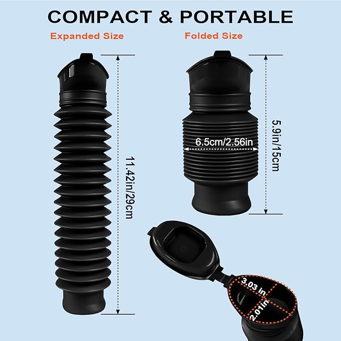 Pee Bottles for Men, Portable Urinal for Men, Collapsible Urine Bottle 750ML - Image 2