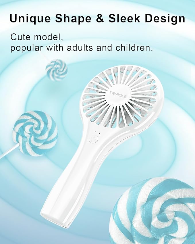 TriPole Handheld Mini Fan Battery Operated Small Personal Portable Fan Speed - Image 5