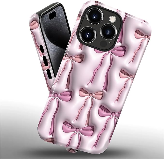 for iPhone 11 Pro Max Case, HL2 Abstract Ribbons Bows Hybrid 2 Layer Hard Shell - Image 2