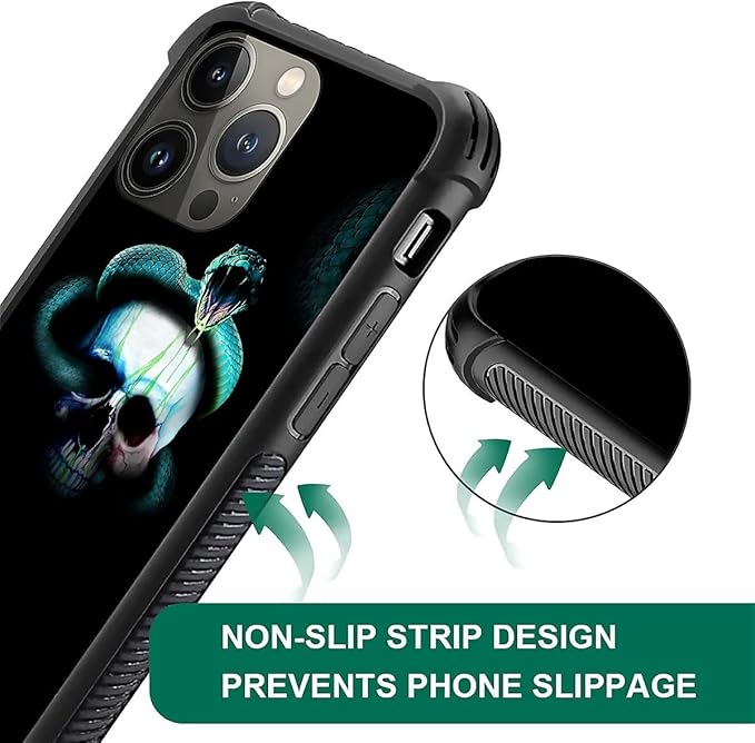 for iPhone 13 Pro Max Case, Skeleton Winding Snake Pattern Graphic Design Girl - Image 5