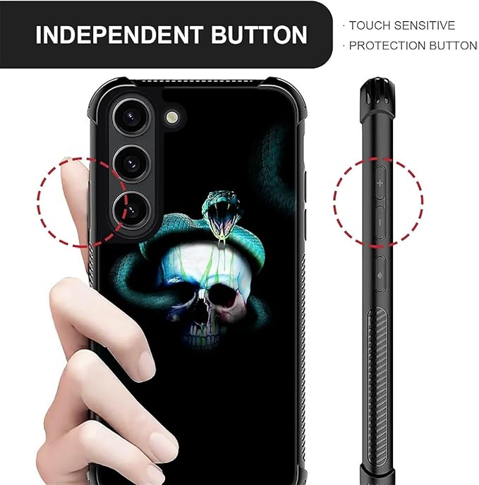 for Samsung Galaxy S23 Case, Skeleton Winding Snake Pattern Graphic Design Girl - Image 6