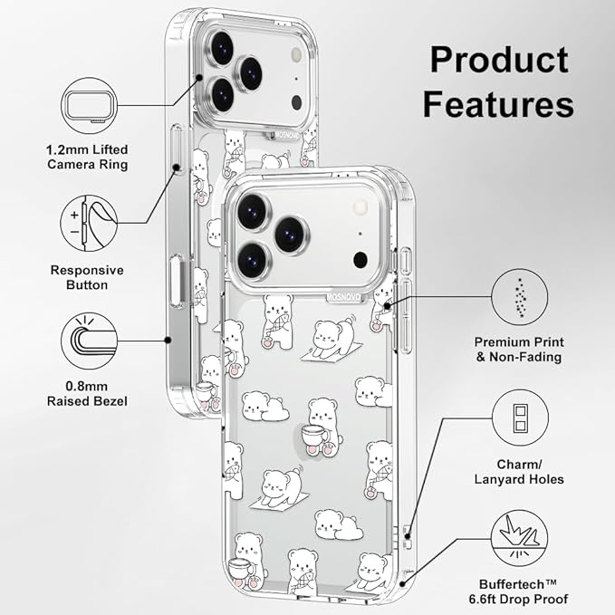 MOSNOVO for iPhone 17 Pro Max Case, Shockproof Military-Grade Protection 6.6ft - Image 7