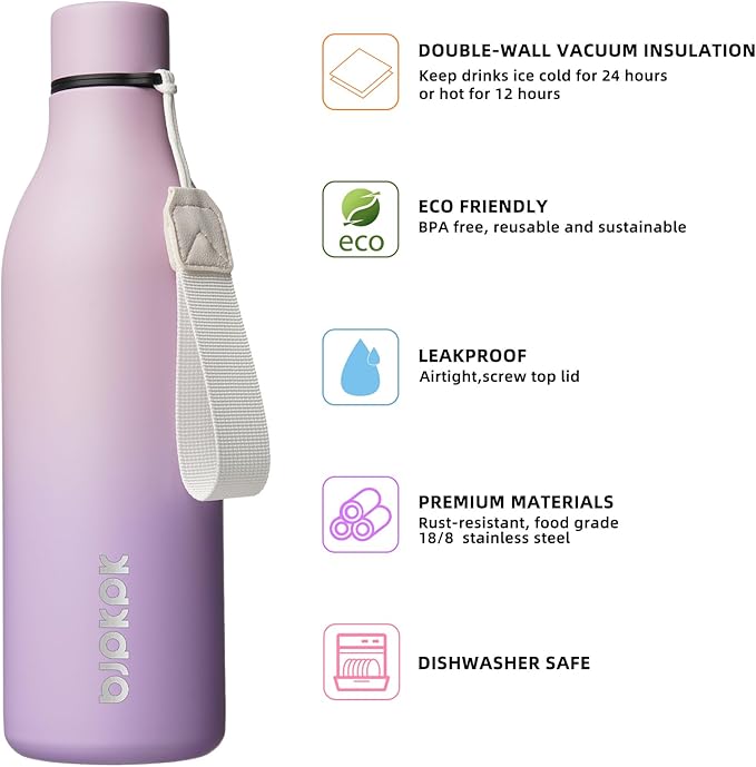 BJPKPK Insulated Water Bottles, 25 oz Stainless Steel Metal Water Bottle - Image 2