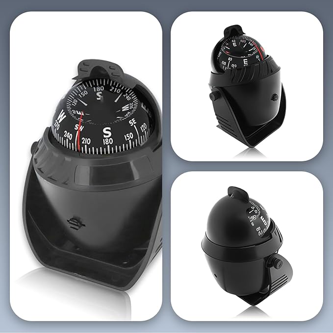 Boat Compass with Magnetic Declination Adjustment, Pivoting Marine Compass - Image 8