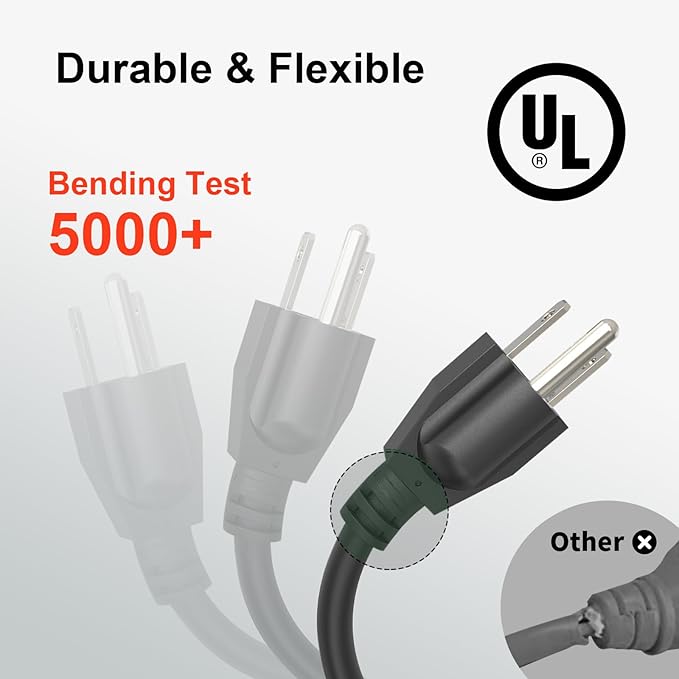 Outdoor Extension Cord Waterproof 100 FT, Flexible 100% Copper 3 Prong - Image 3