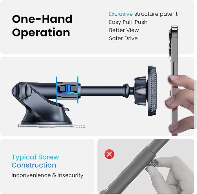 APPS2Car Magnetic Phone Mount for Car, Dashboard & Windshield Suction Cup Holder - Image 6