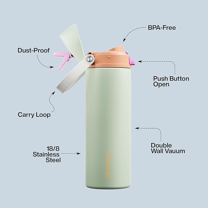 Insulated Water Bottle with Straw - Image 4