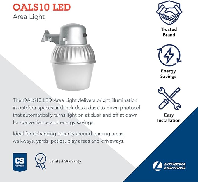 Lithonia Lighting LED Outdoor Flood Light Fixture, Exterior Dusk to Dawn - Image 2