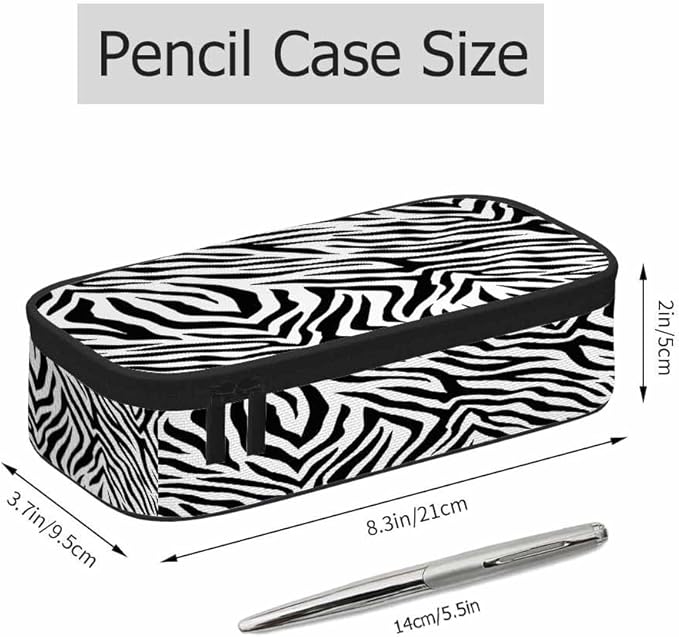 Black White Stripes Pencil Case Organizer Zebra Animal Skin Artwork Texture - Image 2