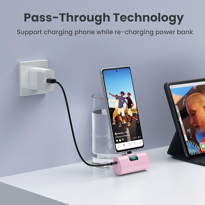 Mini Portable Charger USB C Power Bank, Upgraded 5500mAh PD Fast Charging - Image 5
