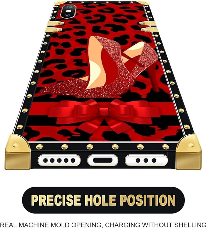 Compatible with iPhone Xs Max Case, Elegant High Heels Luxury Golden Decoration - Image 5