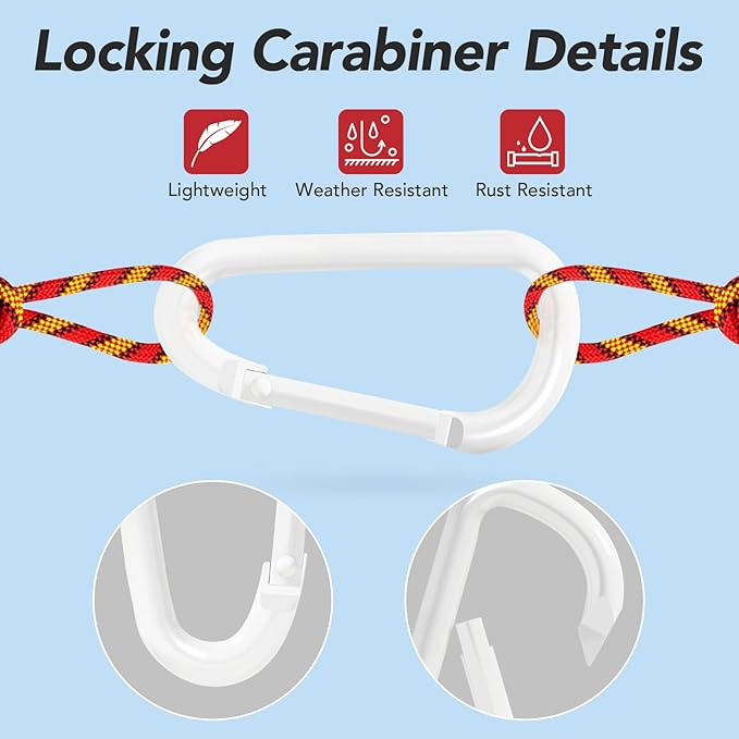 24pc Aluminum Carabiner Clip D Ring, Keychain Spring Hook, Small Carabiners Set - Image 4