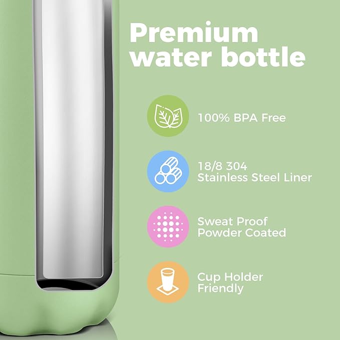 Volhoply 17oz Stainless Steel Water Bottles Bulk, Leakproof Insulated Metal - Image 4