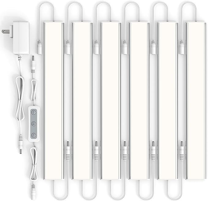 ASOKO Under Cabinet Led Light Plug in, Dimmable Daylight White 4000K, 6 Pack 12 by ASOKO