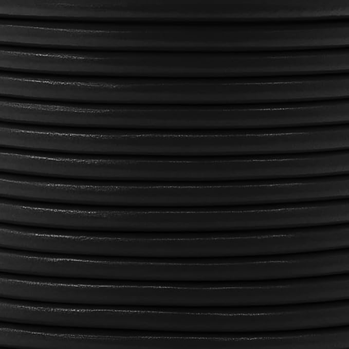 Mandala Crafts Round Cowhide Genuine Black Leather Cord - Image 4