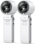 KIMMOO 2 Pack White Portable Handheld Turbo Fan-100 Speeds, Powerful 20000 RPM by KIMMOO