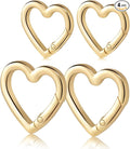 4pcs Heart Carabiner Keychain Clip, Metal Spring Heart Rings Hook Key Ring by ManTangSun
