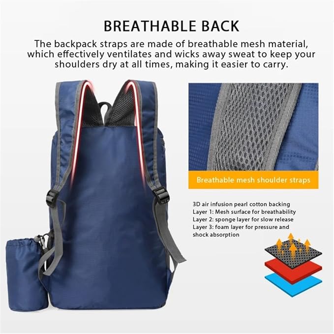 Portable Foldable Backpack Folding Mountaineering Bag, Ultralight Outdoor - Image 6