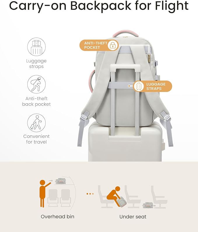LOVEVOOK Travel Backpack for Women, 50L Carry On Backpack Flight Approved - Image 5