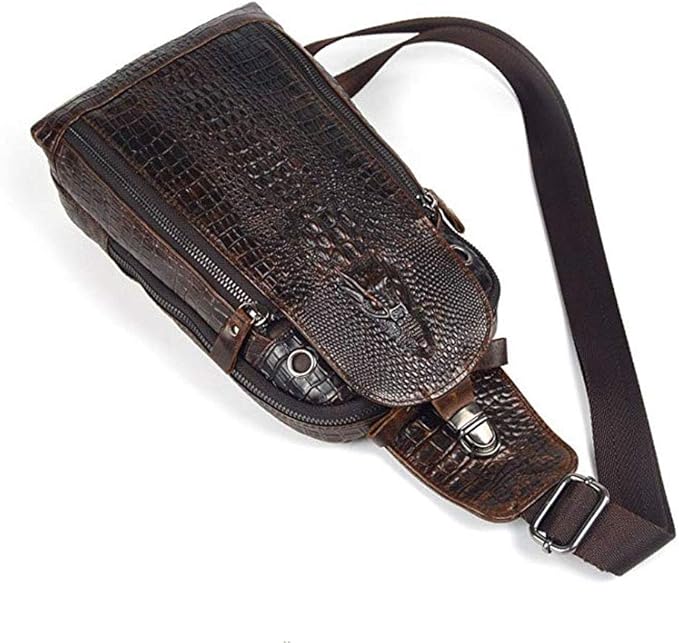 Hebetag Crocodile Genuine Leather Sling Chest Bag - Image 5
