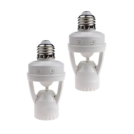 2pcs Motion Activated Light Sockets, E26/E27 Screw in Add on/Off Motion Sensor by LPHUMEX