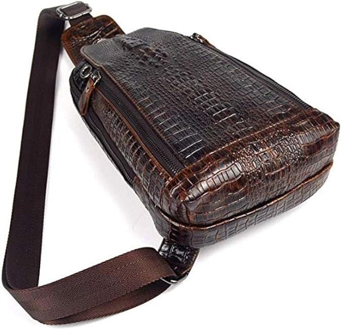 Hebetag Crocodile Genuine Leather Sling Chest Bag - Image 6