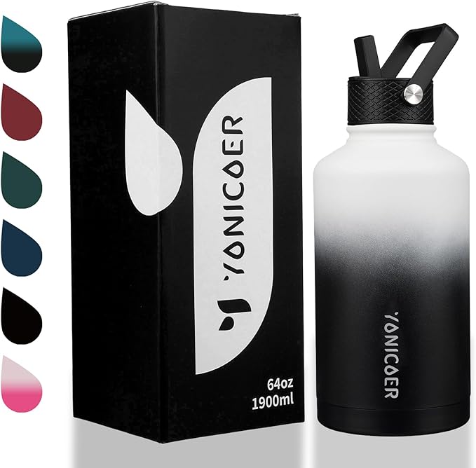 Insulated Water Bottle 64oz, Triple Wall Vacuum Stainless Steel, Leak Proof & - Image 7