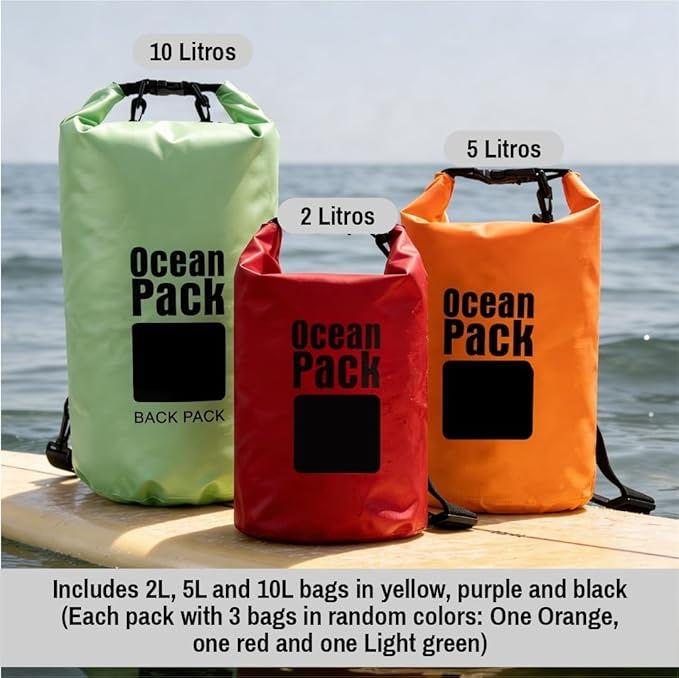 Waterproof Dry Bag Backpack Set of 3 – PVC Roll Top Waterproof Bags - Image 6