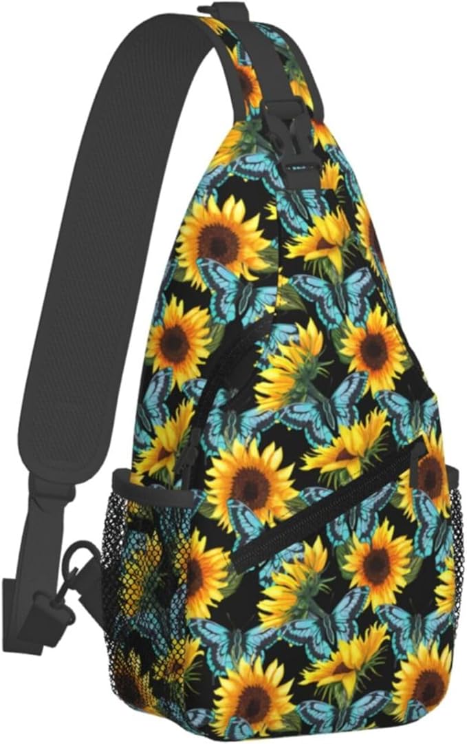 Sunflower And Blue Butterfly Sling Bag - Image 2