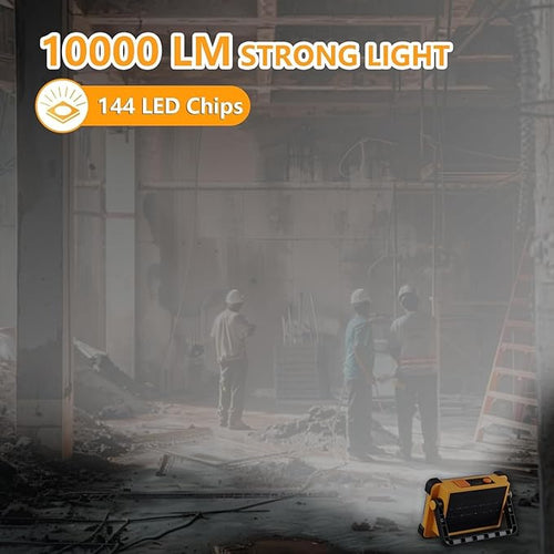 2 Pack 120W Solar Rechargeable Work Light, 144 LED 10000LM Portable Flood Light - Image 2