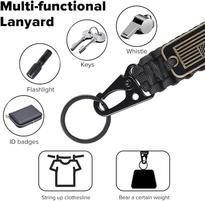 2pcs Heavy Duty Braided Paracord Lanyard Keychains - Image 4