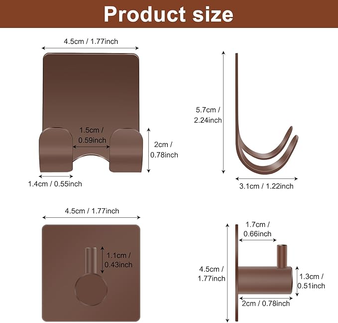 CGBE Razor Holder for Shower, 4 Packs Shaver Holder and Hooks, Self Adhesive - Image 3