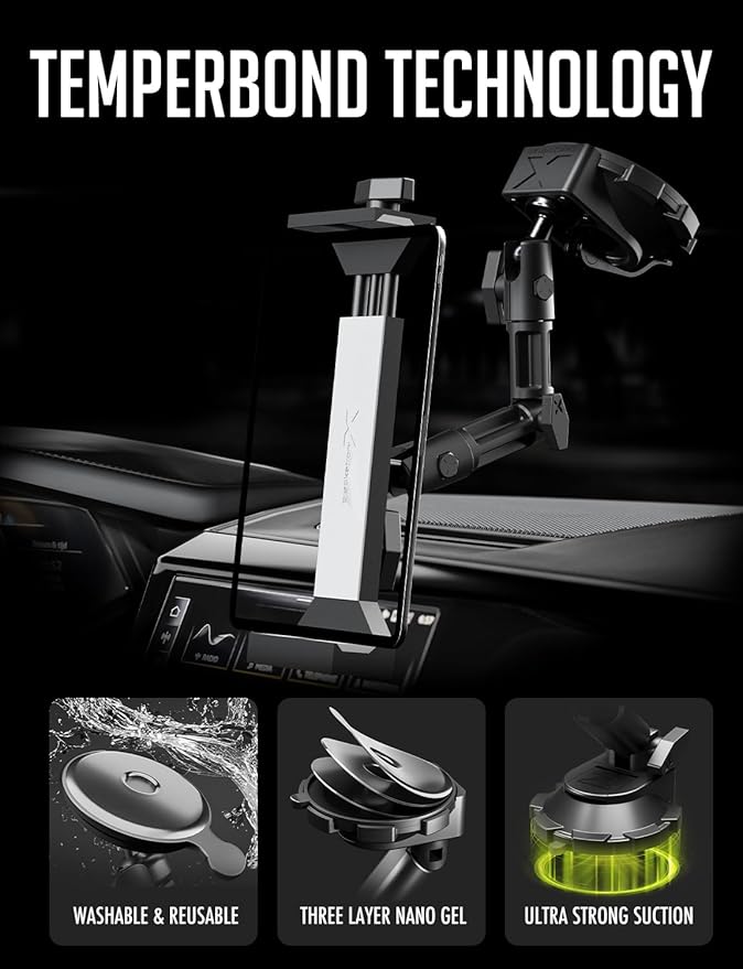 Bracketron HD Tablet Dock PRO Dash and Window Metal Clamp Mount, Universal - Image 7
