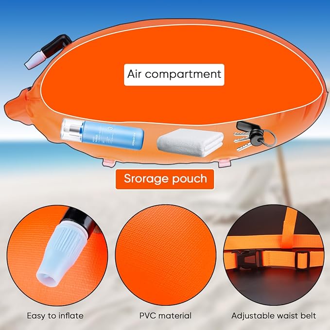 Swim Buoy for Open Water 2 Pack, 20L Swim Safety Float Waterproof Dry Bag for - Image 5