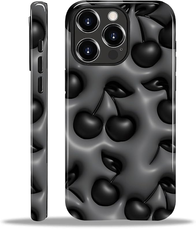 for iPhone 11 Case, HL2 Cute Cool Cherry Black Hybrid 2 Layer Hard Shell by Unknown