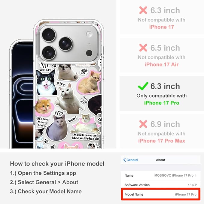 MOSNOVO for iPhone 17 Pro Case | Military Grade 6.6ft Drop Tested | Camera - Image 2