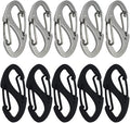 Small Carabiner Clips 1.6 inch Metal Double Sided Spring Gate Snap Hooks by Bytiyar