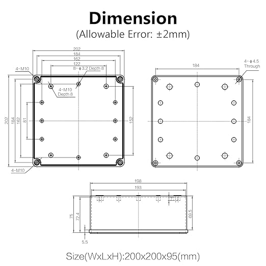 LeMotech Junction Box IP67 Waterproof Dustproof ABS Plastic Project Box - Image 6
