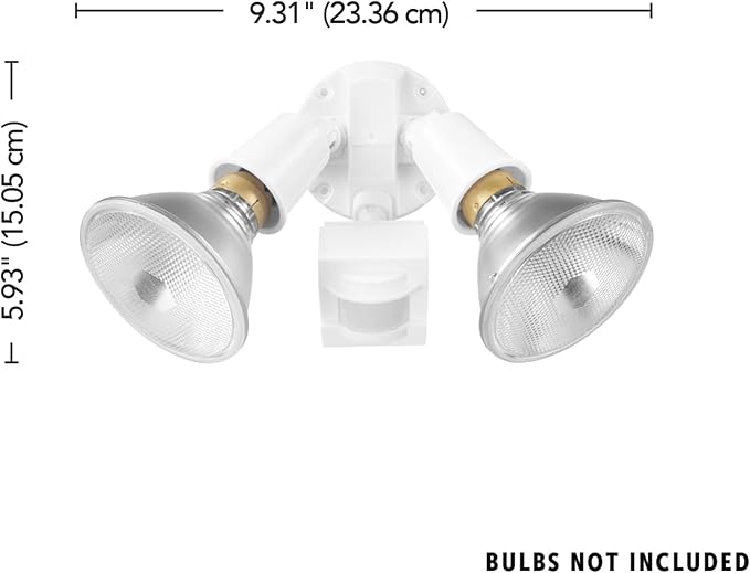 Globe Electric 17000269 110-Degree 240 W Twin Head White Hardwired Motion - Image 3