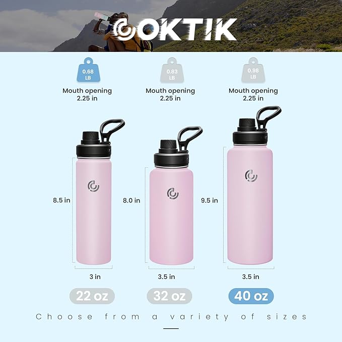 Sports Water Bottle 40oz, Insulated Water Bottle - Image 2